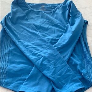 ABS Blue Long Sleeve Top with Mesh detailing